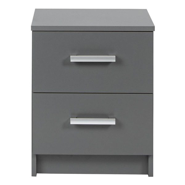 Chevet 2 Tiroirs Coloris Gris Graphite – ZEINE Chevet 2 Tiroirs Coloris Gris Graphite – ZEINE