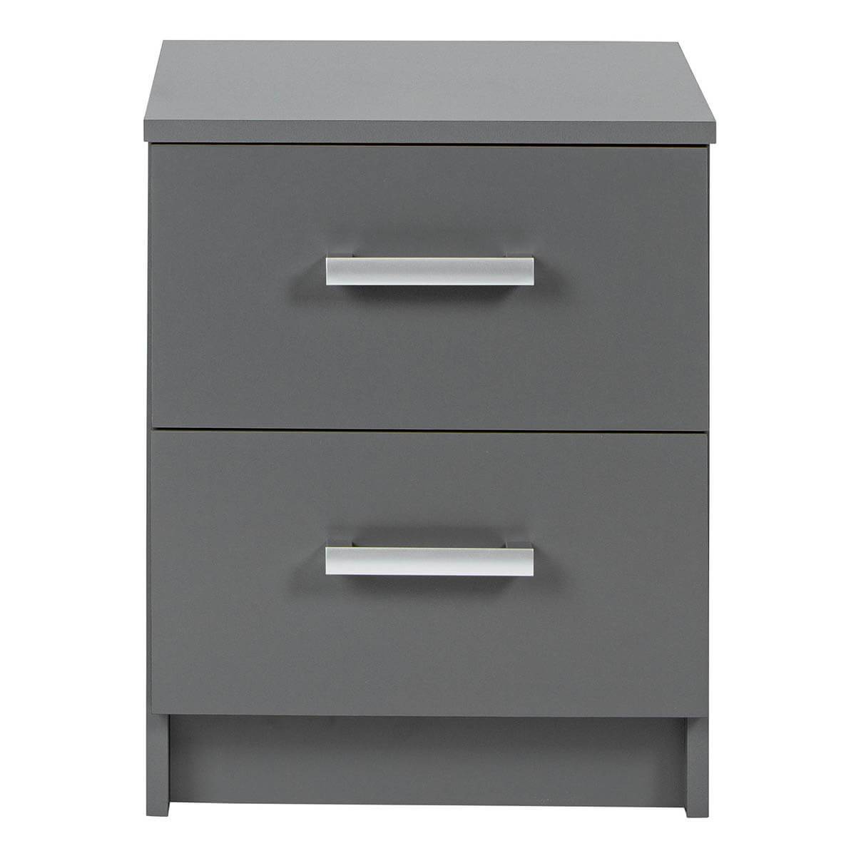 Chevet 2 Tiroirs Coloris Gris Graphite - ZEINE