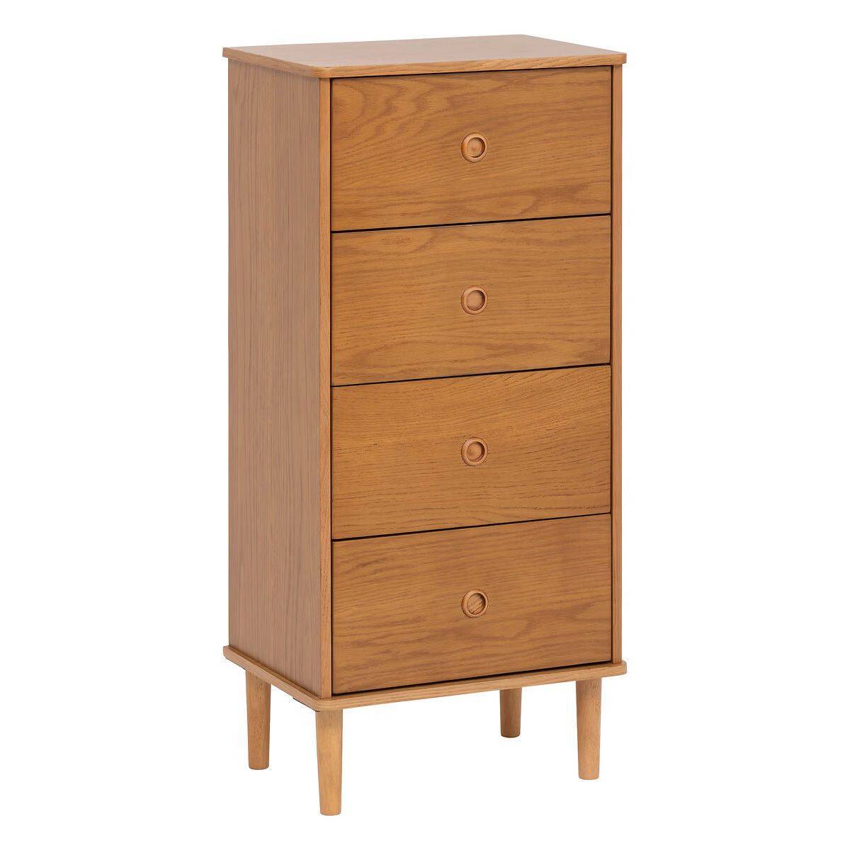 Chiffonnier en Bois 4 Tiroirs "Charlie" 107cm Marron