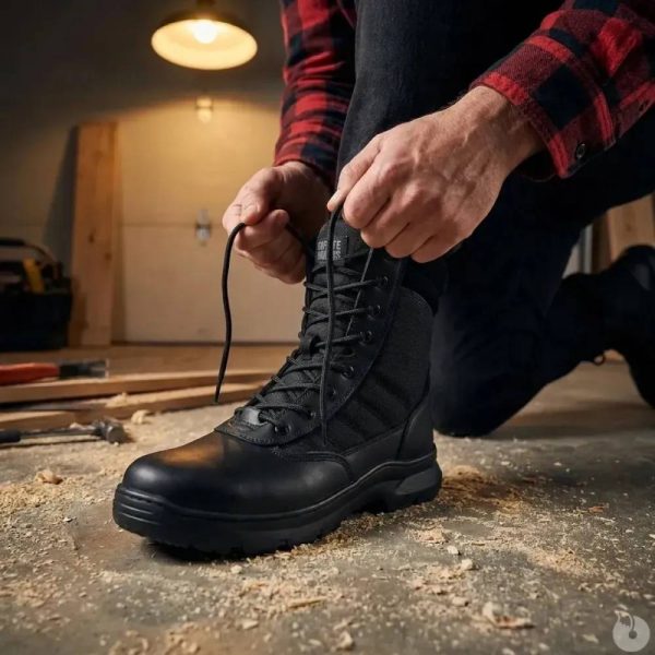 Chaussures Tactic travail mi-hautes noir antidérapantes cuir Safety Jogger Chaussures Tactic travail mi-hautes noir antidérapantes cuir Safety Jogger