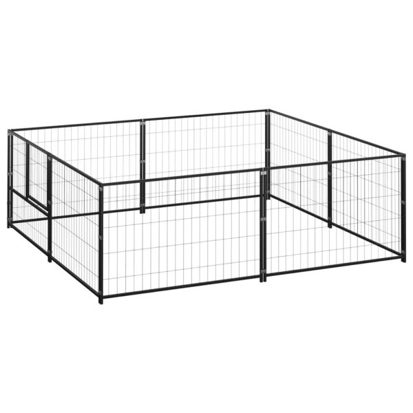Chenil Noir 4 m² Acier vidaXL 3082109 Chenil Noir 4 m² Acier vidaXL 3082109