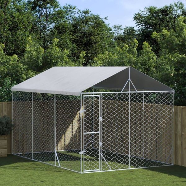 Chenil Extérieur Acier Galvanisé avec Toit de Protection Jardin 3×4,5×2,5 m – ComfortXL Outdoor Living Chenil Extérieur Acier Galvanisé avec Toit de Protection Jardin 3×4,5×2,5 m – ComfortXL Outdoor Living