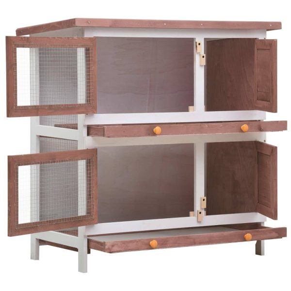 Clapier d’extérieur – Cage d’extérieur 4 portes Marron Bois rj510 Clapier d’extérieur – Cage d’extérieur 4 portes Marron Bois rj510
