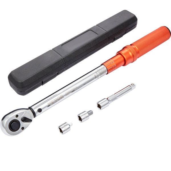 VEVOR Clé dynamométrique mécanique 1/2″, 14-204 N.m. Précision ±3%, 72 dents, adaptateurs inclus. Entretien auto. VEVOR Clé dynamométrique mécanique 1/2″, 14-204 N.m. Précision ±3%, 72 dents, adaptateurs inclus. Entretien auto.