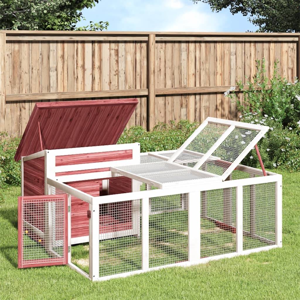 Clapier à lapins en bois avec enclos extérieur pour jardin moka – ComfortXL Outdoor Living