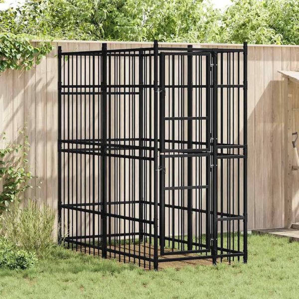 Chenil d’extérieur pour chiens Acier 1,84 m² vidaXL 171472