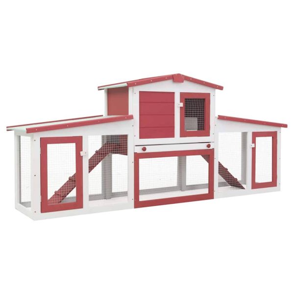 Clapier large d’extérieur – Cage d’extérieur Rouge et blanc 204x45x85 cm Bois MP312 Clapier large d’extérieur – Cage d’extérieur Rouge et blanc 204x45x85 cm Bois MP312