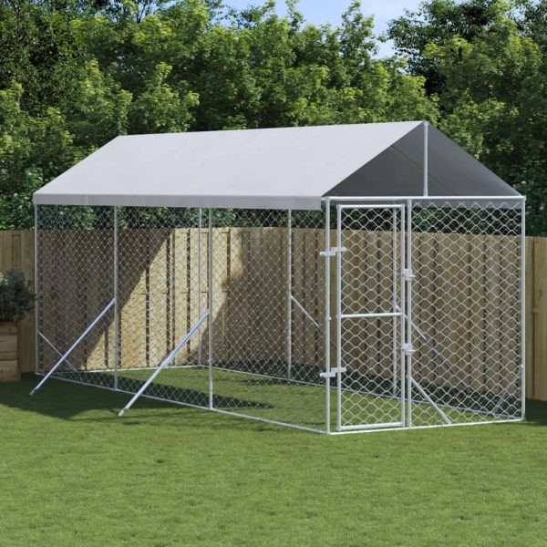 Chenil Extérieur Acier Galvanisé avec Toit de Protection pour Jardin 2x6x2,5 m – ComfortXL Outdoor Living Chenil Extérieur Acier Galvanisé avec Toit de Protection pour Jardin 2x6x2,5 m – ComfortXL Outdoor Living