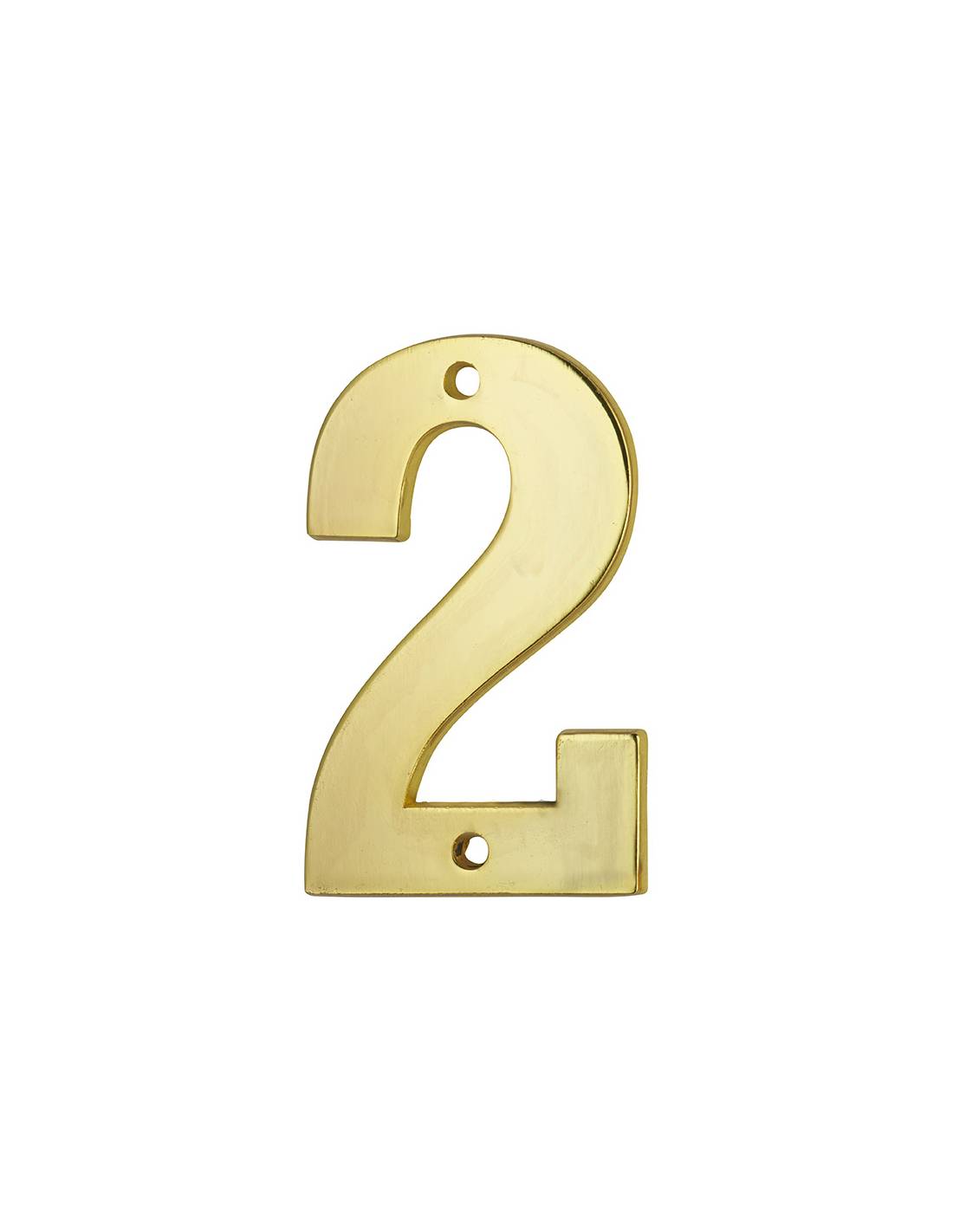 Chiffre 2, laiton, à visser, H.51mm, doré - THIRARD