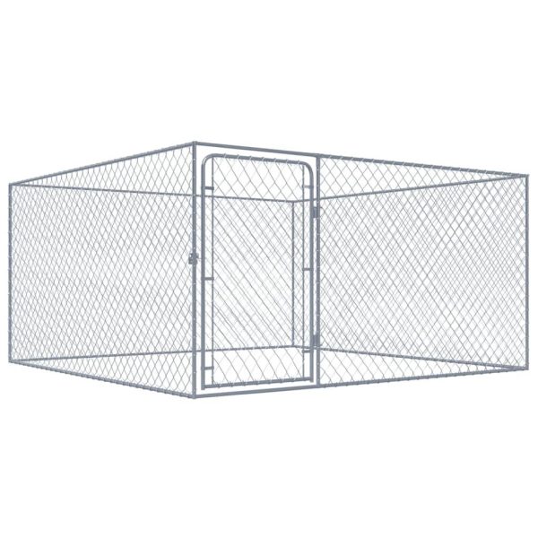Chenil extérieur pour chiens Acier galvanisé 2x2x1 m vidaXL 170819 Chenil extérieur pour chiens Acier galvanisé 2x2x1 m vidaXL 170819
