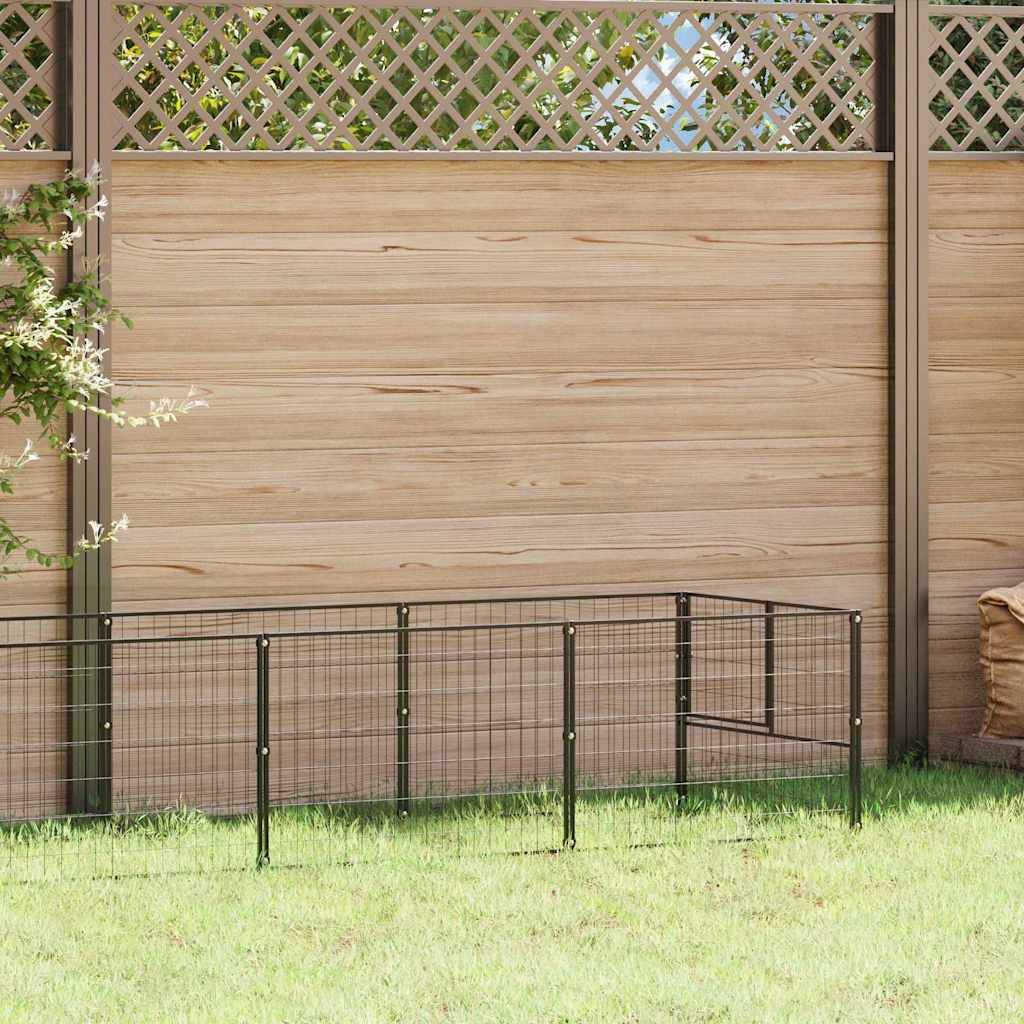 Chenil Noir 10 m² Acier vidaXL 3082100