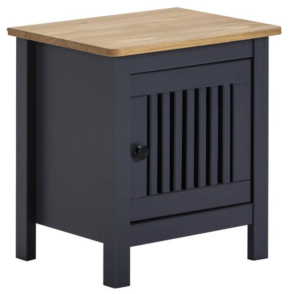 Chevet 1 Porte Bois Ciré et Gris foncé – MALIA Chevet 1 Porte Bois Ciré et Gris foncé – MALIA