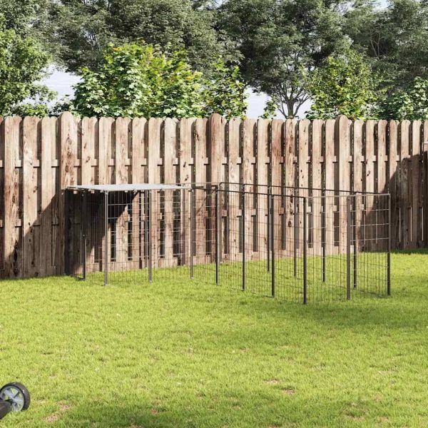 Chenil Noir 8,47 m² Acier vidaXL 3082212