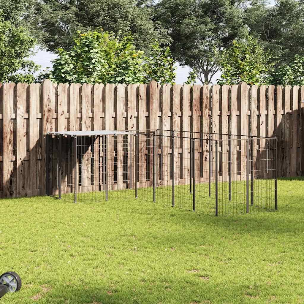 Chenil Noir 8,47 m² Acier vidaXL 3082212