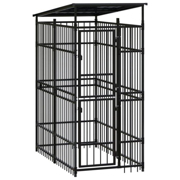 Chenil extérieur acier avec toit 1,84 m² pour jardin Noir – ComfortXL Outdoor Living Chenil extérieur acier avec toit 1,84 m² pour jardin Noir – ComfortXL Outdoor Living
