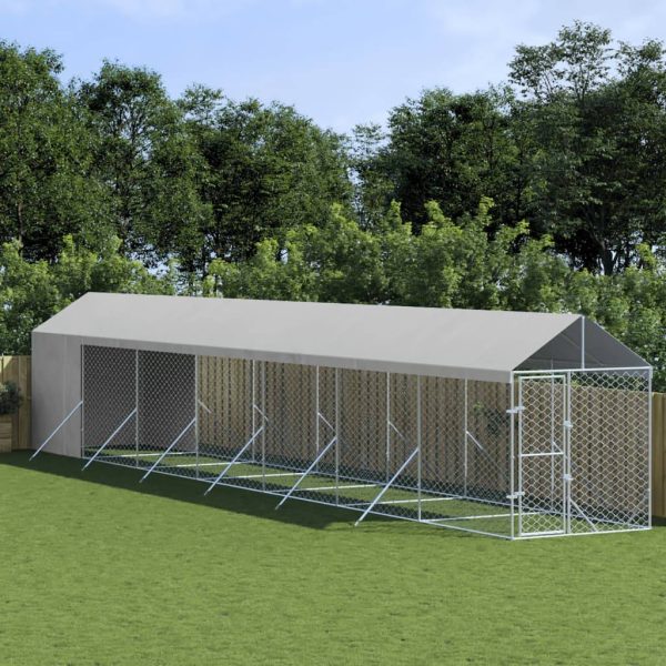 Chenil Extérieur Acier Galvanisé avec Toit et Parois Jardin 2x14x2,5 m – ComfortXL Outdoor Living Chenil Extérieur Acier Galvanisé avec Toit et Parois Jardin 2x14x2,5 m – ComfortXL Outdoor Living