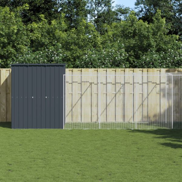 Chenil extérieur acier galvanisé avec enclos jardin Anthracite 165x863x181 cm – ComfortXL Pet Living Chenil extérieur acier galvanisé avec enclos jardin Anthracite 165x863x181 cm – ComfortXL Pet Living