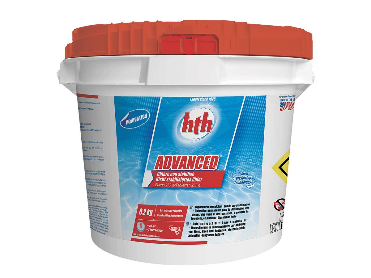 Chlore non stabilisé en galets Advanced 8,2 kg - HTH