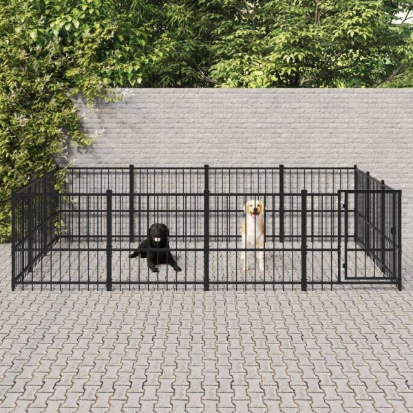 Chenil d’extérieur pour chiens Acier 11,58 m² vidaXL 3124617 Chenil d’extérieur pour chiens Acier 11,58 m² vidaXL 3124617