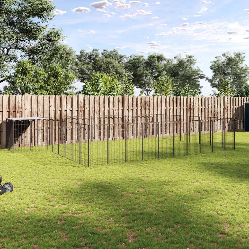 Chenil Noir 25,41 m² Acier vidaXL 3082229