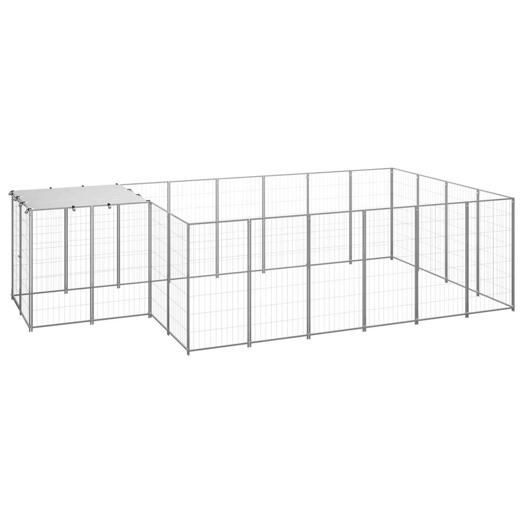 Chenil Argenté 8,47 m² Acier vidaXL 3082209