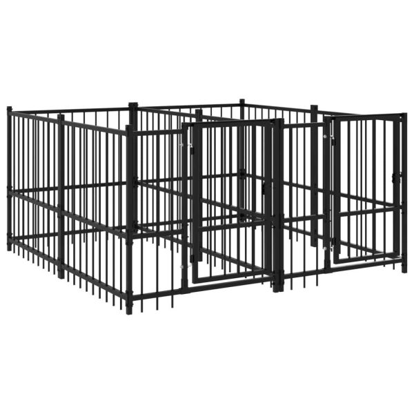 Chenil d’extérieur – Cage d’extérieur – Chenil de jardin pour chiens Acier 3,75 m²-JU288 Chenil d’extérieur – Cage d’extérieur – Chenil de jardin pour chiens Acier 3,75 m²-JU288
