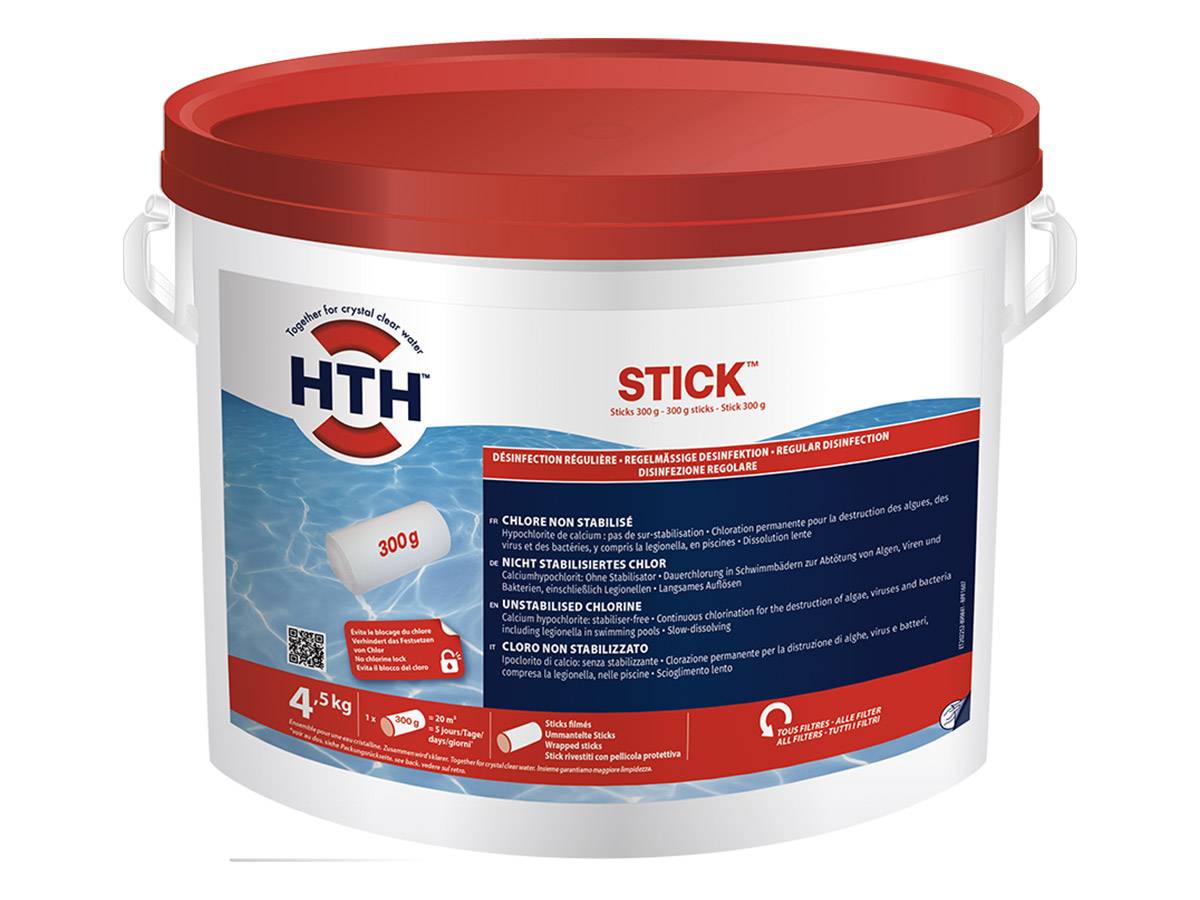 Chlore non stabilisé en stick 4,5 kg - HTH