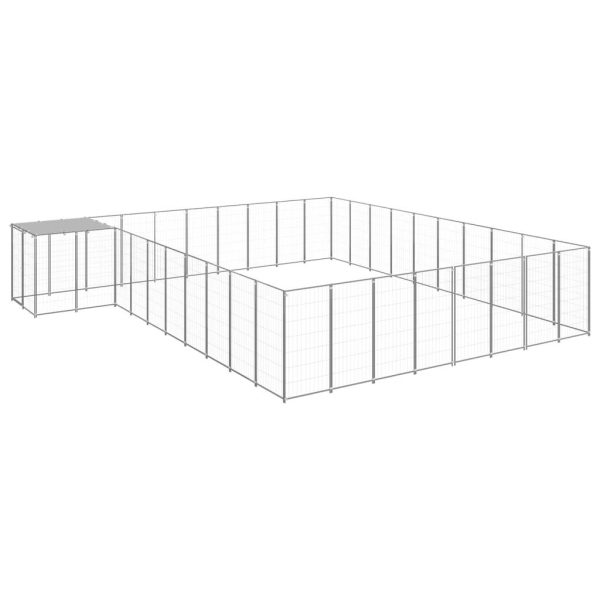 Chenil extérieur 25,41 m² acier avec toit de protection jardin Argenté – ComfortXL Outdoor Living Chenil extérieur 25,41 m² acier avec toit de protection jardin Argenté – ComfortXL Outdoor Living