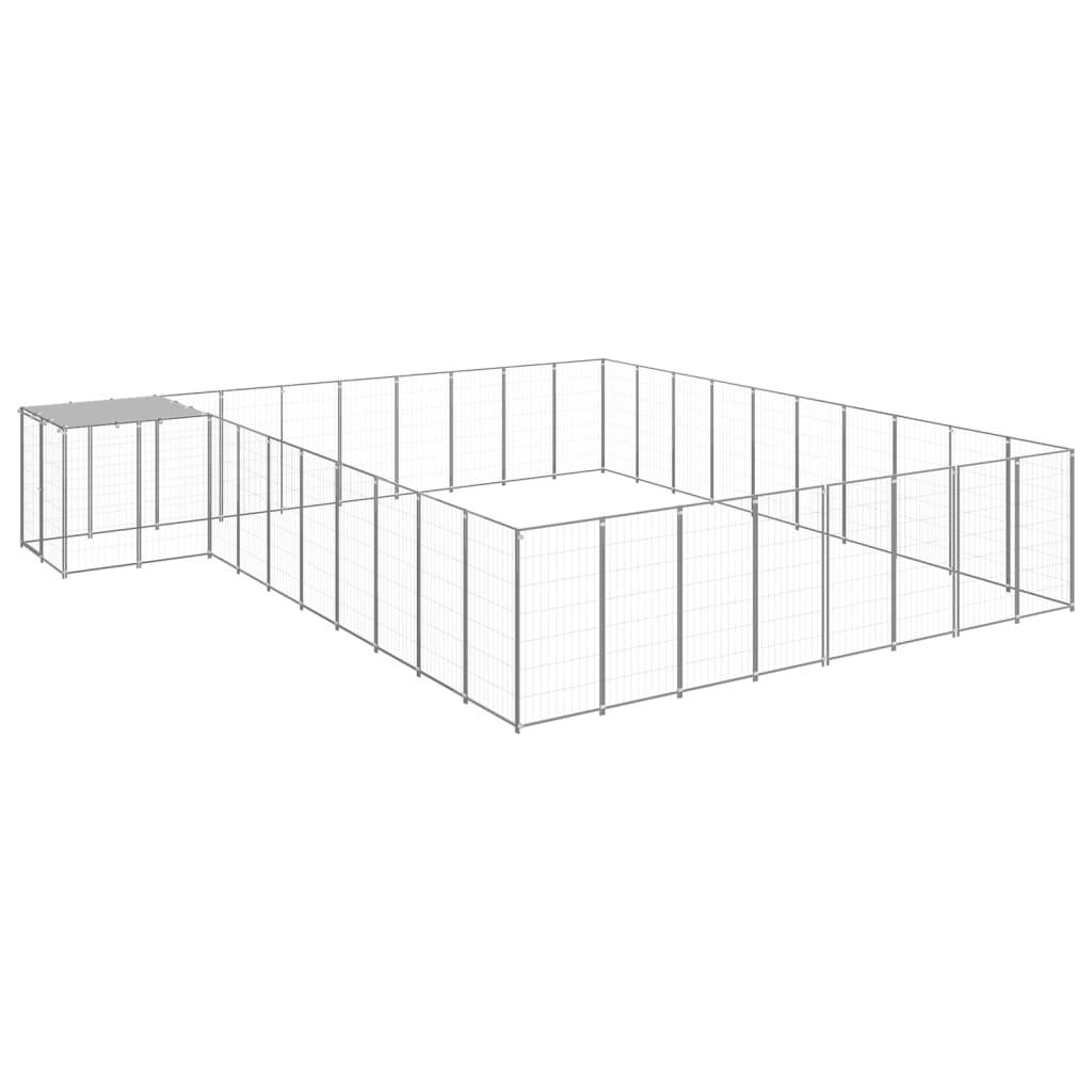 Chenil extérieur 25,41 m² acier avec toit de protection jardin Argenté – ComfortXL Outdoor Living