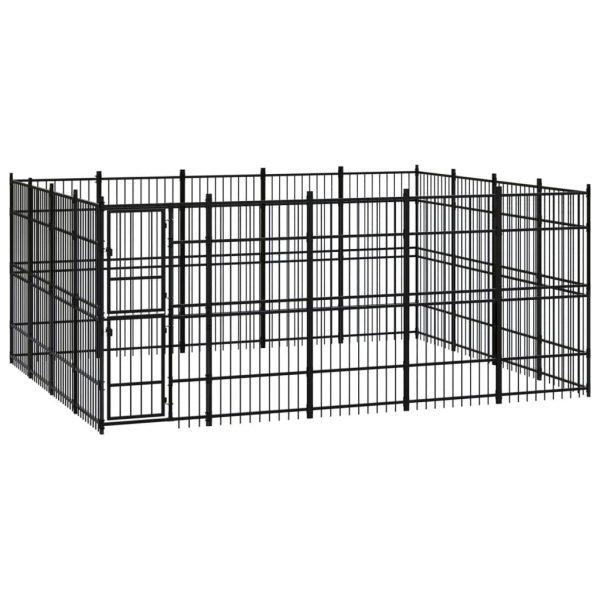 Chenil d’extérieur pour chiens Acier 18,43 m² vidaXL 3097983 Chenil d’extérieur pour chiens Acier 18,43 m² vidaXL 3097983