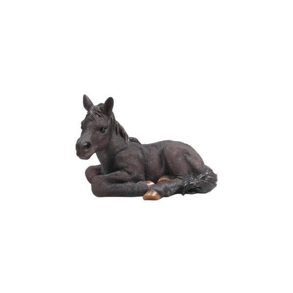 Cheval noir couché en résine 34x22x22 cm Cheval noir couché en résine 34x22x22 cm