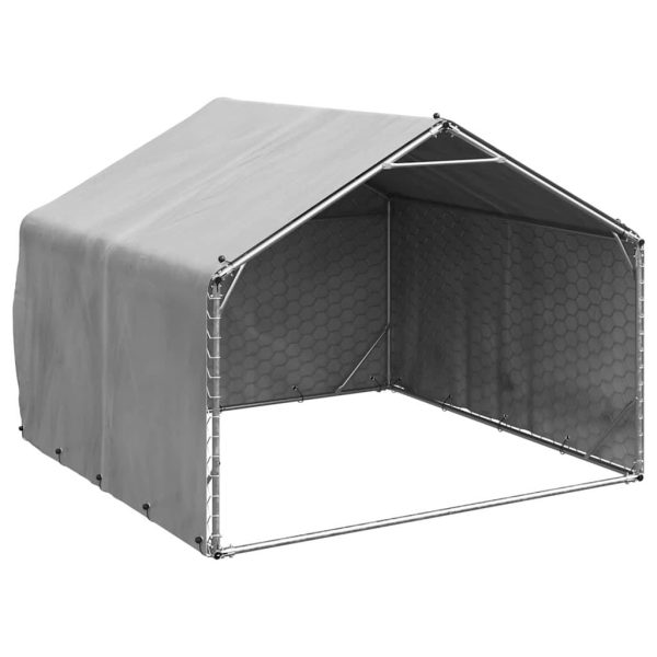 Chenil d’extérieur – Cage d’extérieur – Chenil de jardin pour chiens housse 2x2x1,5 m acier galvanisé