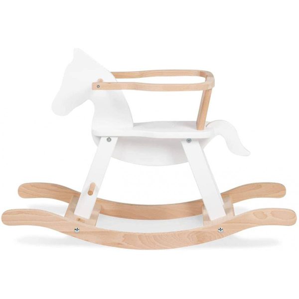 Cheval à bascule en bois blanc Pinolino pour enfants