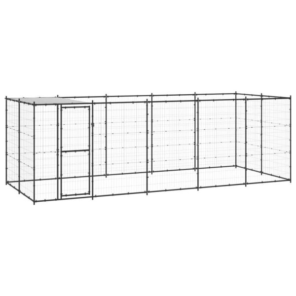 Chenil extérieur cage enclos parc animaux chien extérieur acier avec toit 12,1 m² Chenil extérieur cage enclos parc animaux chien extérieur acier avec toit 12,1 m²