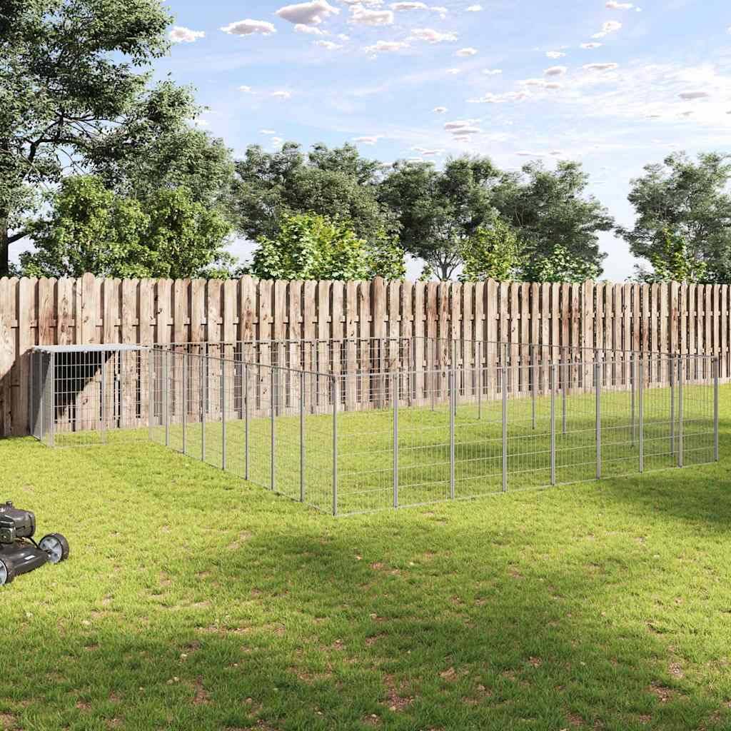 Chenil Argenté 37,51 m² Acier vidaXL 3082248