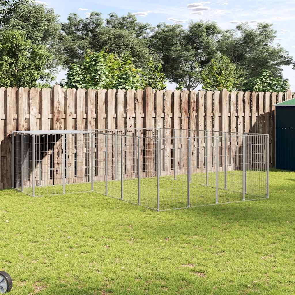 Chenil Argenté 8,47 m² Acier vidaXL 3082219