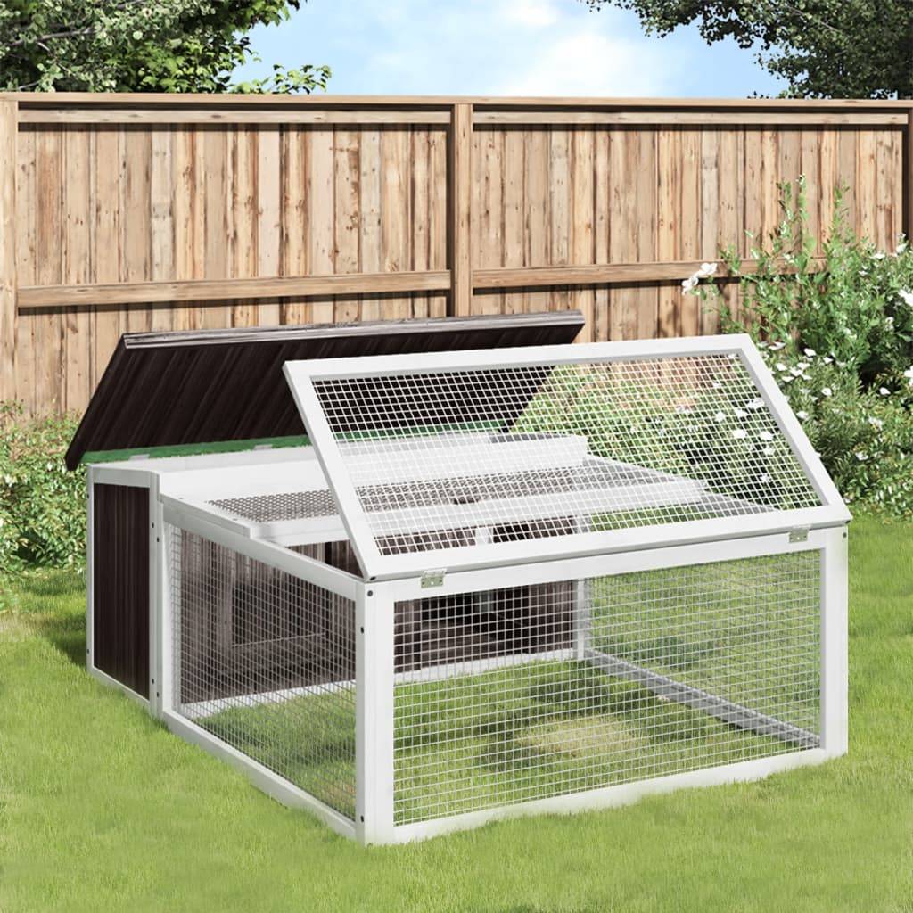 Clapier gris 117,5x97x47,5 cm bois de pin massif vidaXL 172287