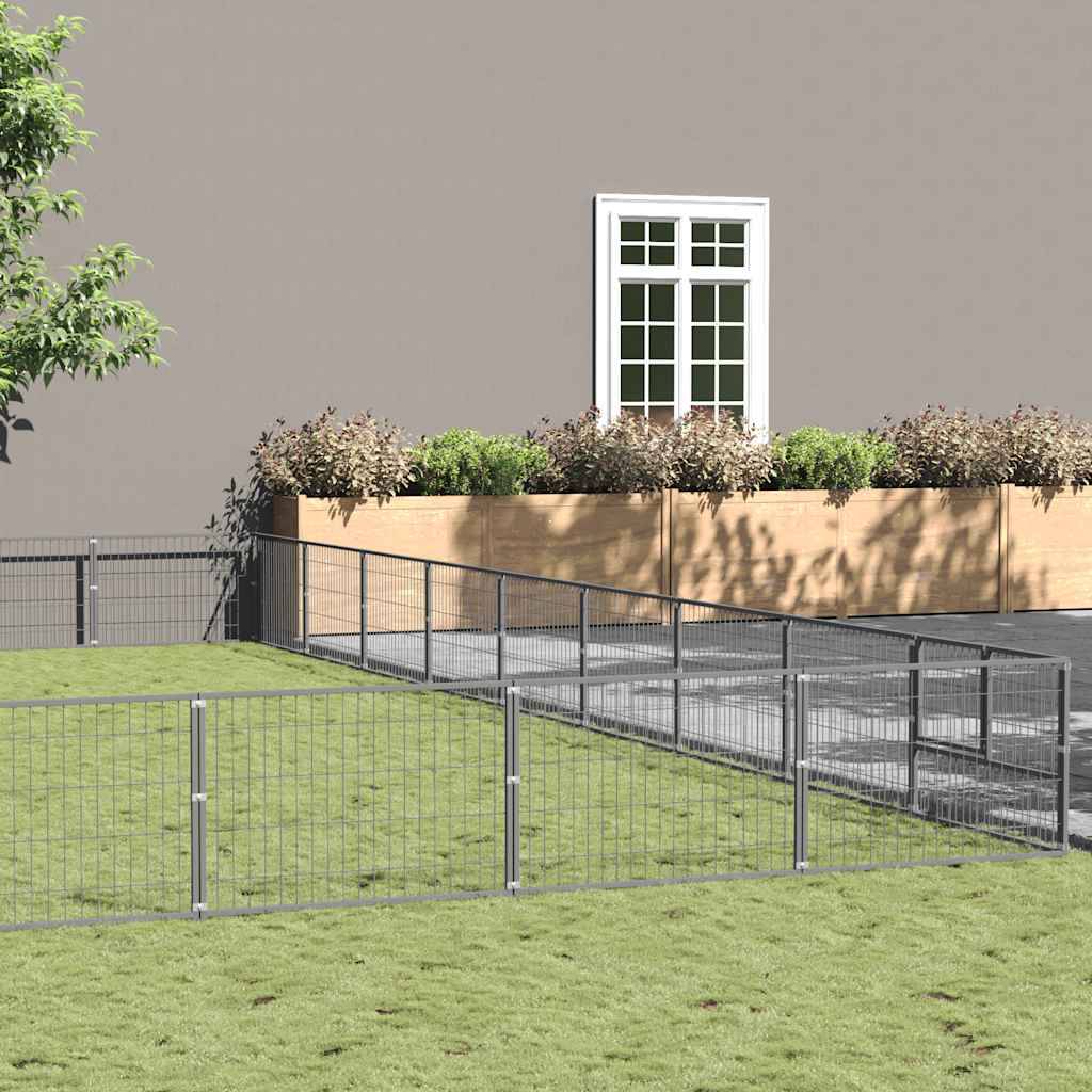 Chenil Argenté 81 m² Acier vidaXL 3082195