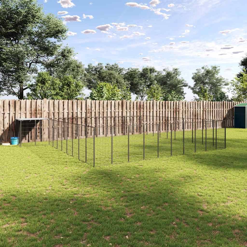 Chenil Noir 31,46 m² Acier vidaXL 3082241