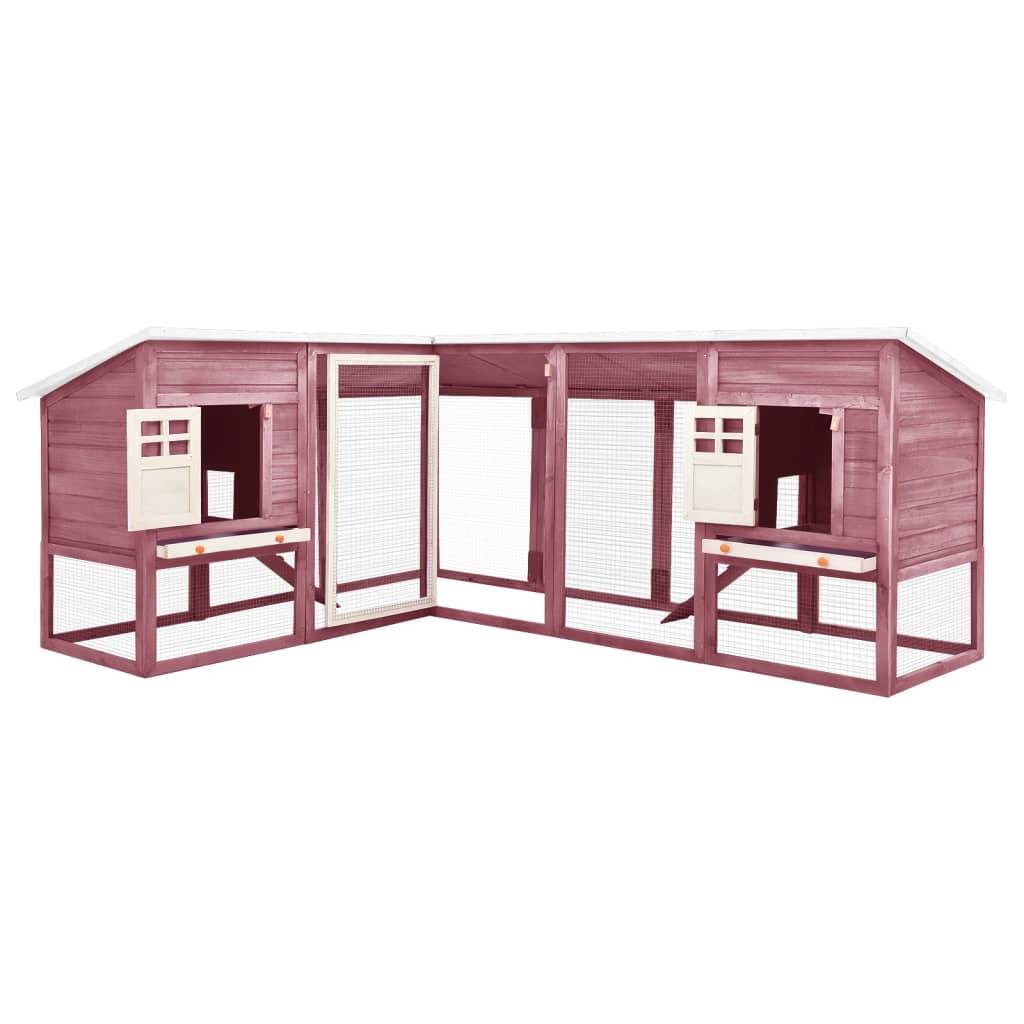 Clapier extérieur XXL en bois de sapin avec enclos sécurisé pour jardin Moka – ComfortXL Outdoor Living