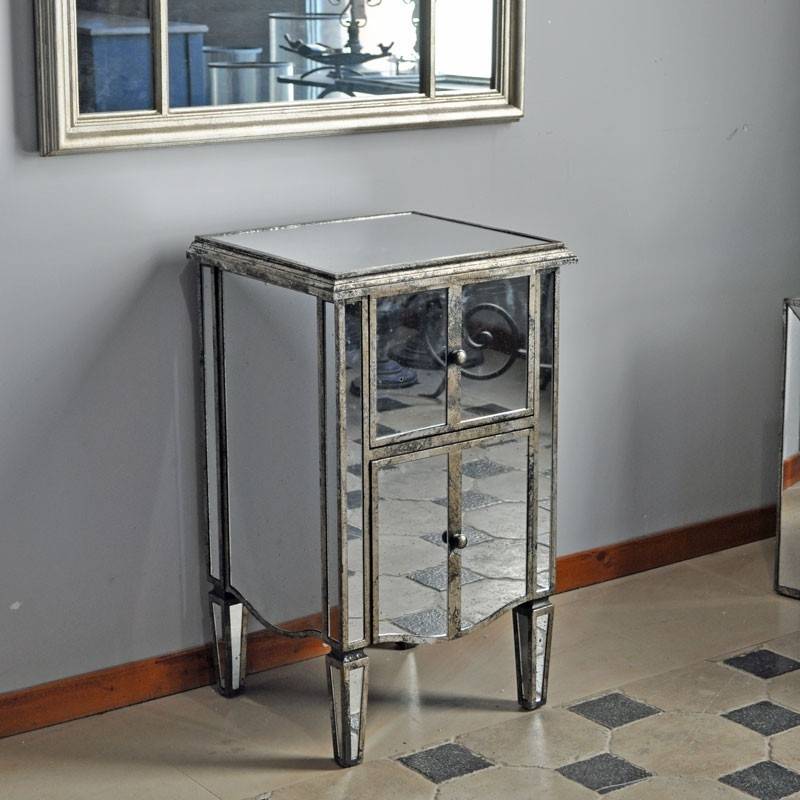 Chevet commode miroir 75x40x45cm