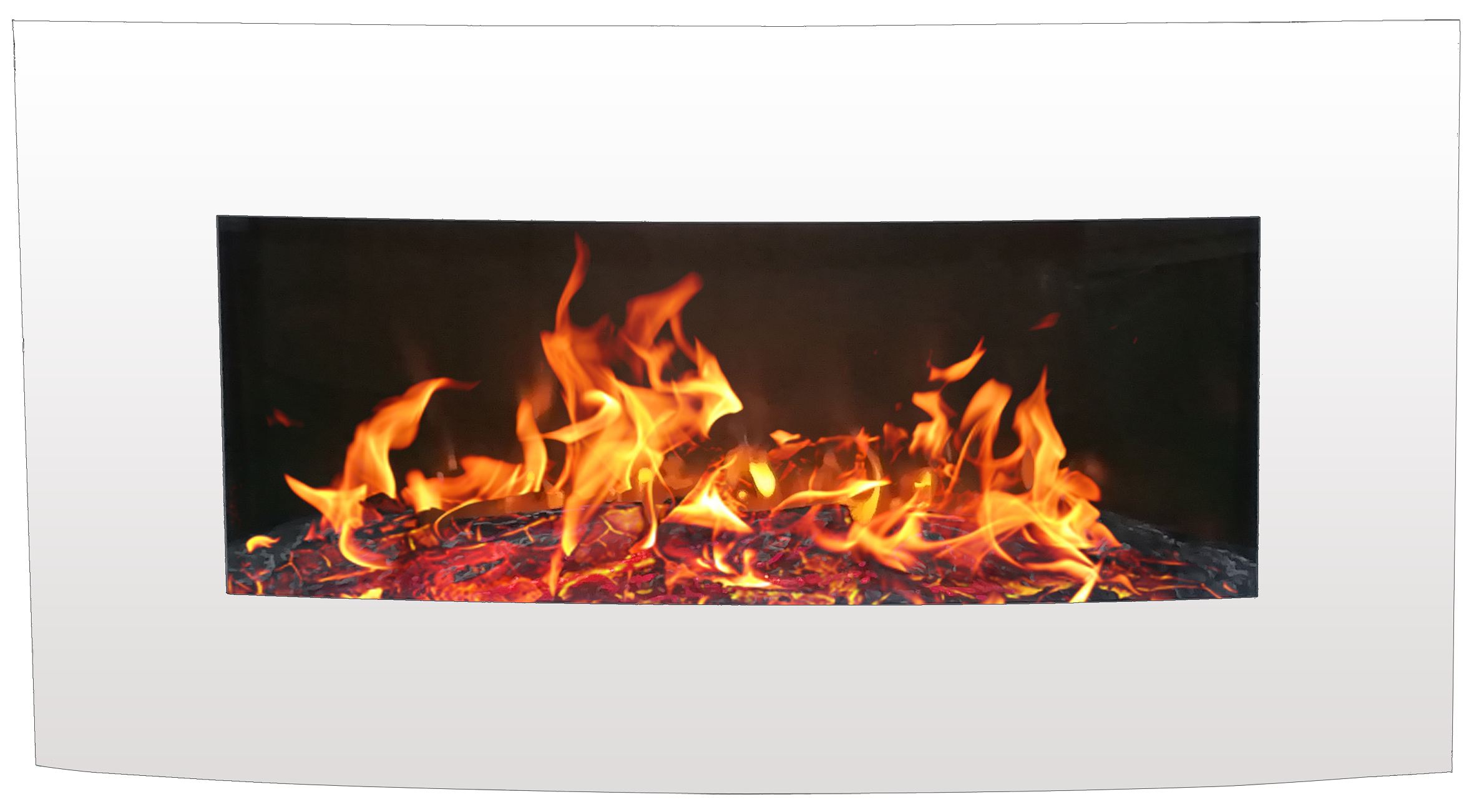 Cheminée électrique Murale Vénézia Blanche 90 cm Effet Flammes Breakling