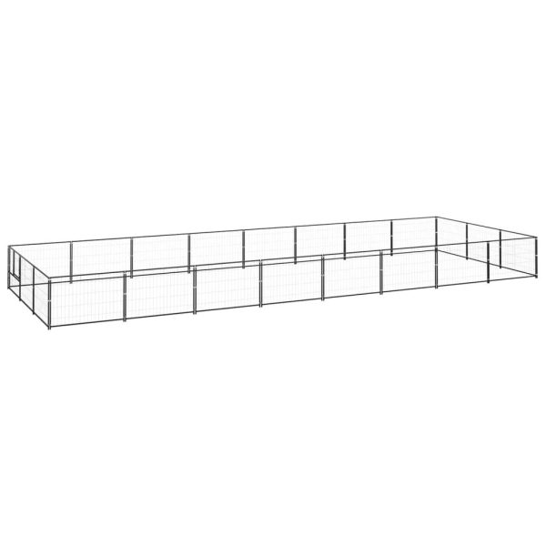 Chenil Noir 24 m² Acier vidaXL 3082132 Chenil Noir 24 m² Acier vidaXL 3082132