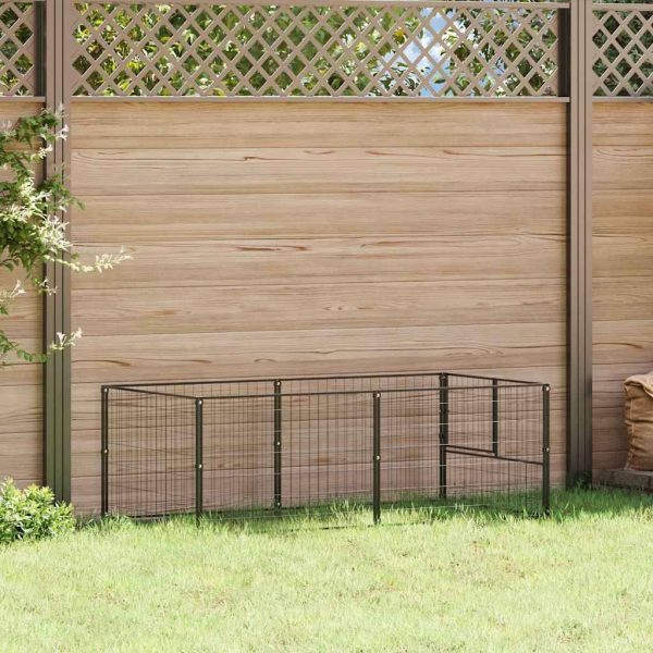 Chenil Noir 200x100x70 cm Acier vidaXL 150790 Chenil Noir 200x100x70 cm Acier vidaXL 150790