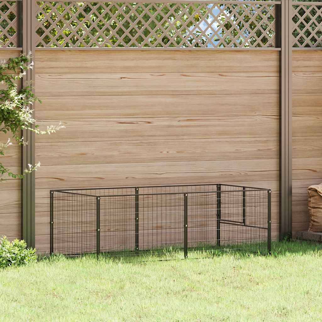 Chenil Noir 200x100x70 cm Acier vidaXL 150790