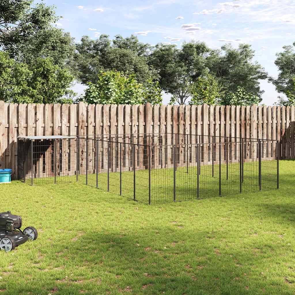 Chenil Noir 15,73 m² Acier vidaXL 3082227