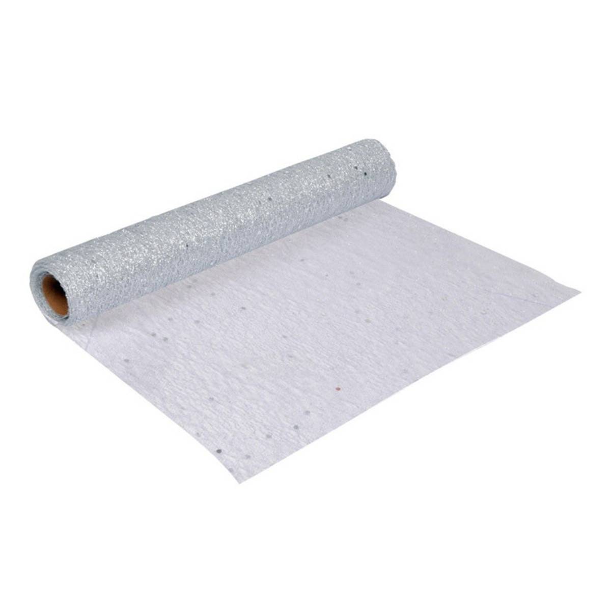 Chemin de Table Jetable "Sequins" 30cmx4m Argent