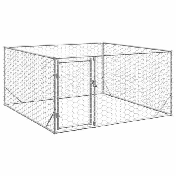 Chenil d’extérieur – Cage d’extérieur – Chenil de jardin pour chiens porte 2x2x1 m acier galvanisé