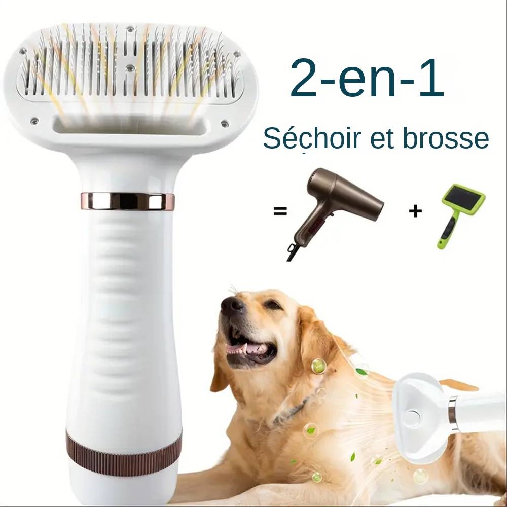 Cheveux 2 en 1 pour chien avec brosse autonettoyante MCBOSON