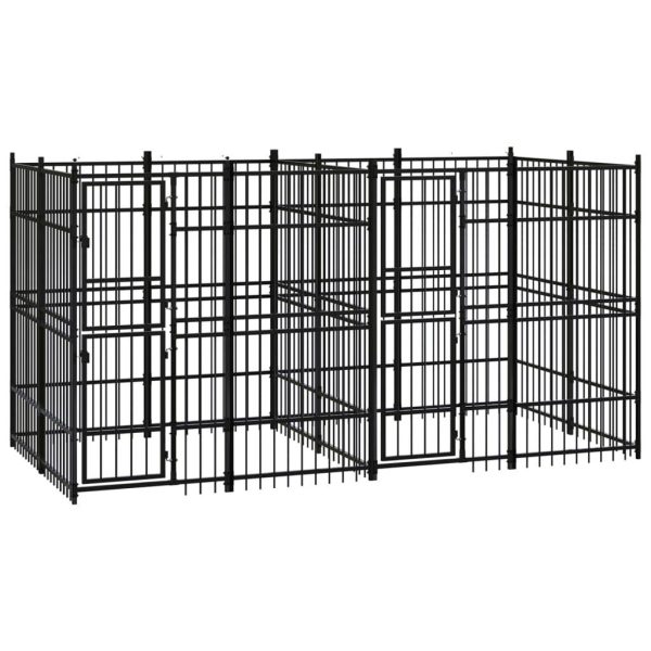 Chenil d’extérieur pour chiens Acier 7,37 m² vidaXL 3098010 Chenil d’extérieur pour chiens Acier 7,37 m² vidaXL 3098010
